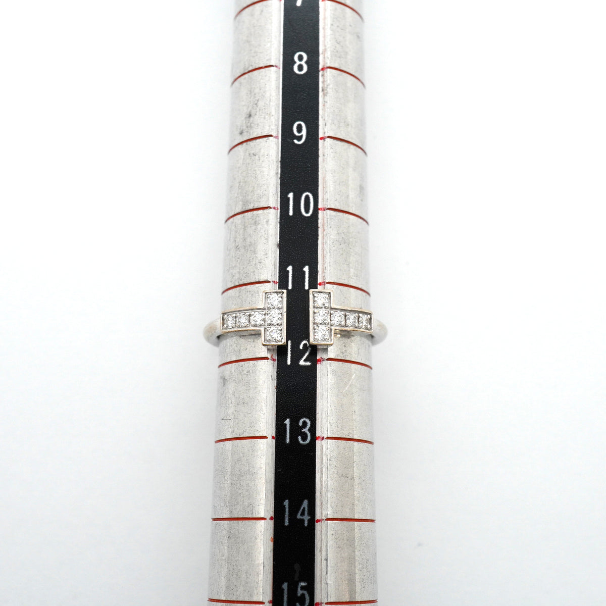 【6jhb0484】ティファニー リング Tワイヤー K18WG ホワイトゴールド ダイヤモンド 11.5号【中古】レディース