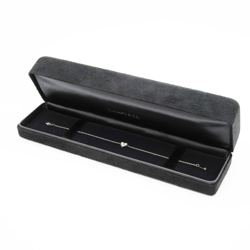 【6jhb0491】ティファニー ブレスレット センチメンタルハート 3PD Pt950 プラチナ ダイヤモンド【中古】レディース