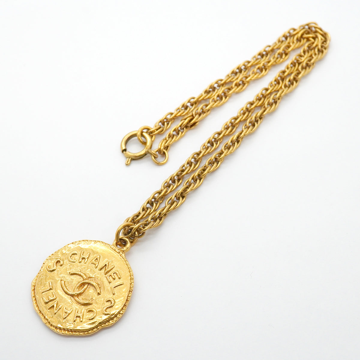 【6jhb0502】シャネル ネックレス ヴィンテージ ココマーク シャネルロゴ GPメッキ ゴールド【中古】レディース