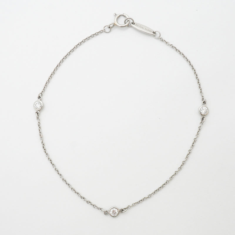 【6jhb0504】ティファニー ブレスレット バイザヤード 3PD Pt950 プラチナ ダイヤモンド【中古】レディース