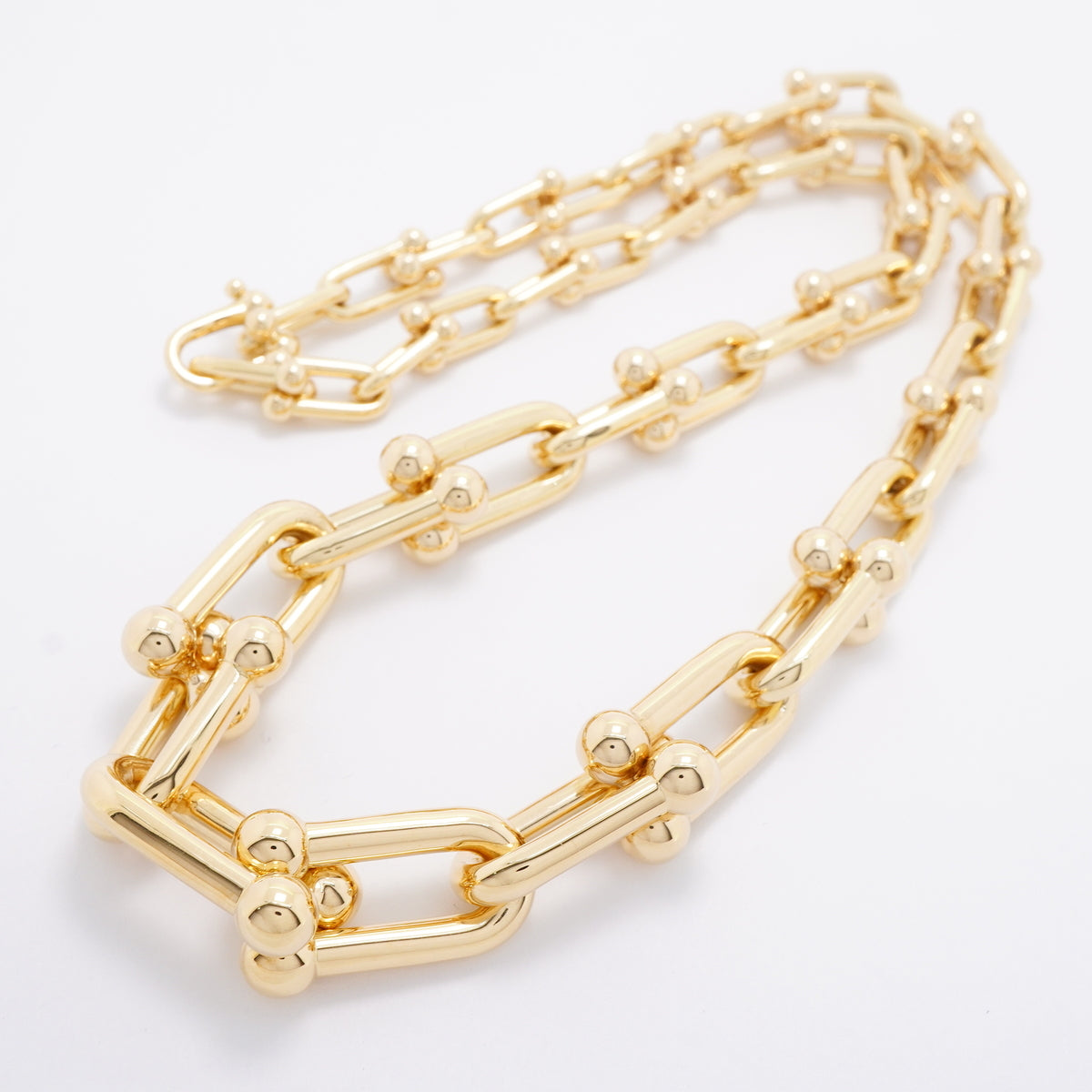 【6jhb0521】ティファニー ネックレス ハードウェア/グラジュエイテッド K18YG イエローゴールド【中古】メンズ レディース ユニセックス