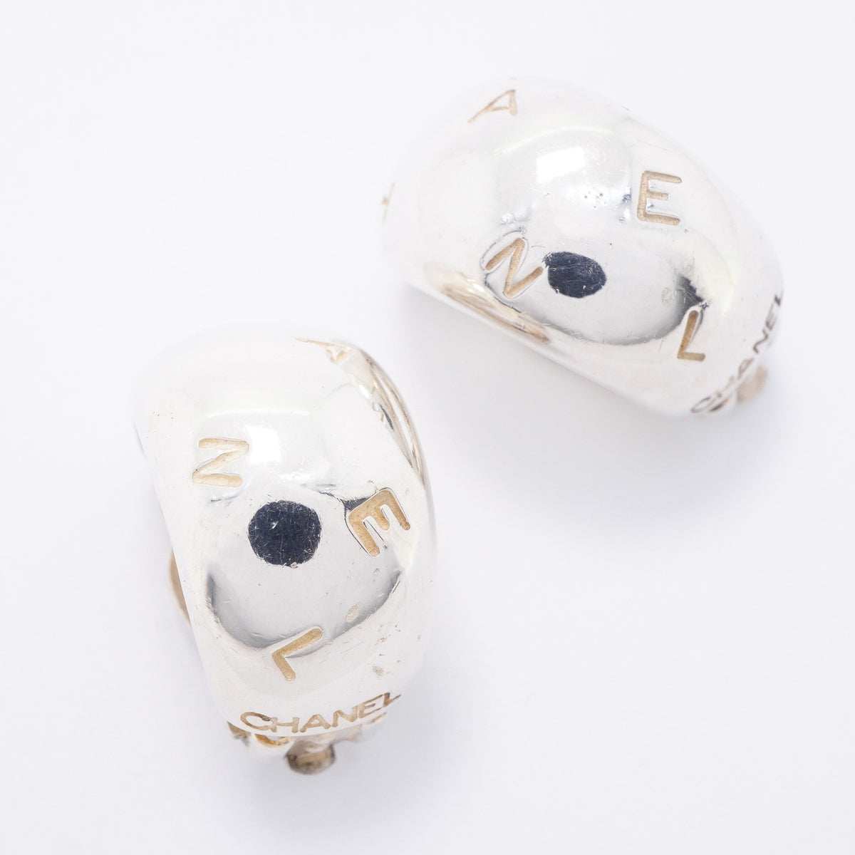 【6jhb0528】シャネル イヤリング シャネルロゴ シルバー925【中古】レディース