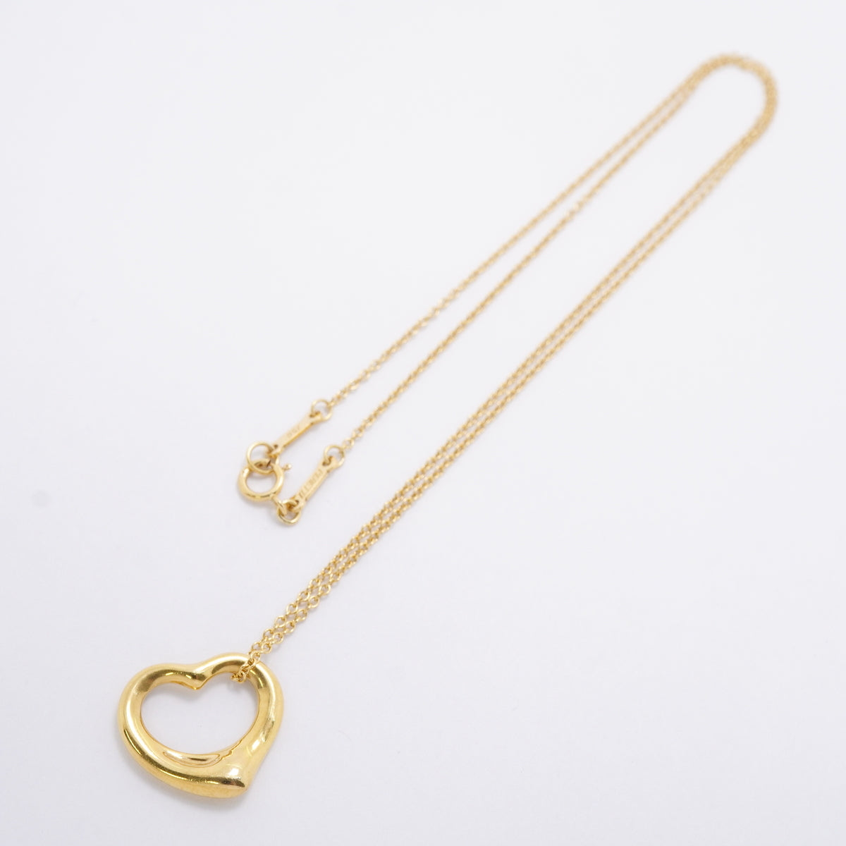 【6jhb0534】ティファニー ネックレス オープンハート K18YG イエローゴールド【中古】レディース