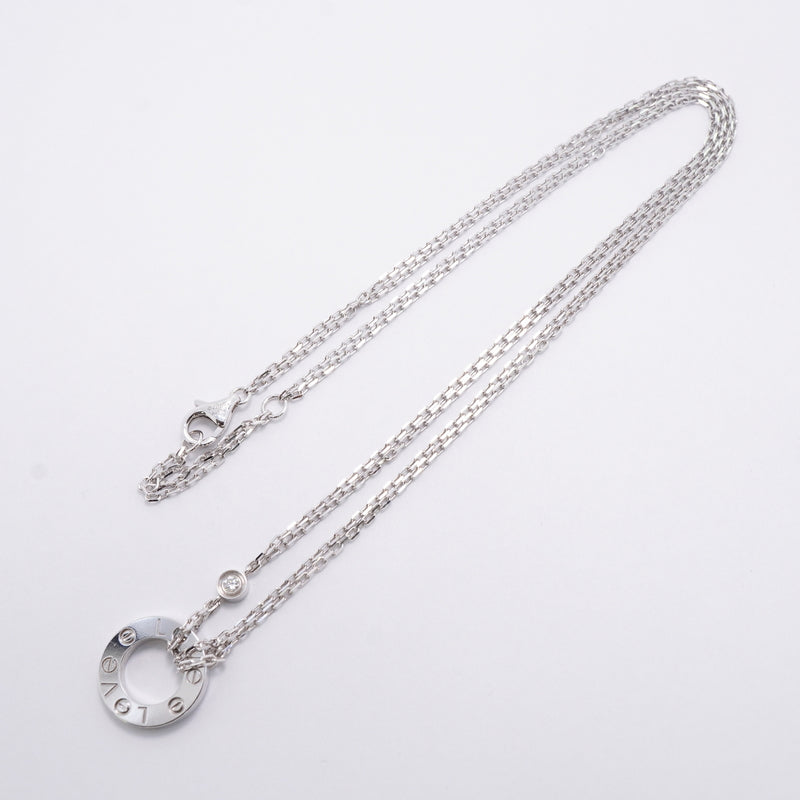 【6jhb0537】カルティエ ネックレス ラブサークル 2PD K18WG ホワイトゴールド ダイヤモンド【中古】レディース