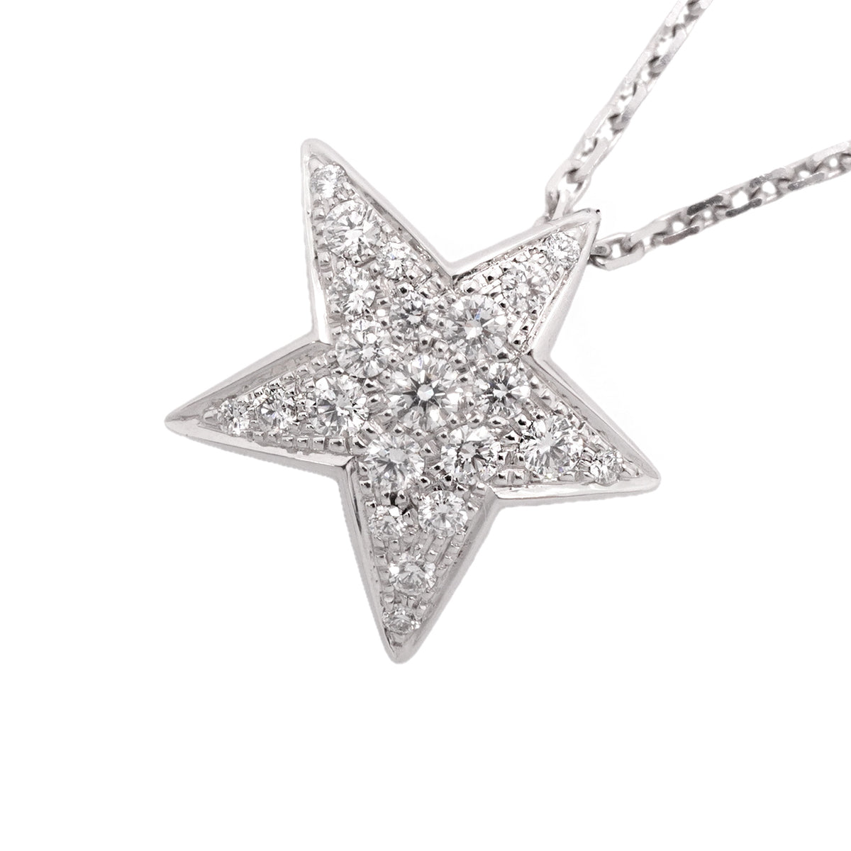 【6jhb0542】シャネル ネックレス コメット 星形 スター ラージ K18WG ホワイトゴールド ダイヤモンド【中古】レディース