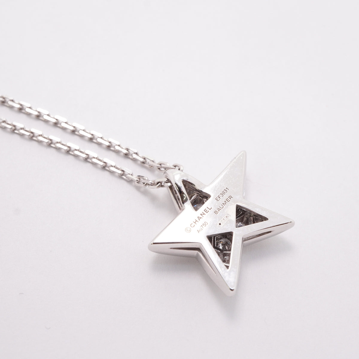 【6jhb0542】シャネル ネックレス コメット 星形 スター ラージ K18WG ホワイトゴールド ダイヤモンド【中古】レディース