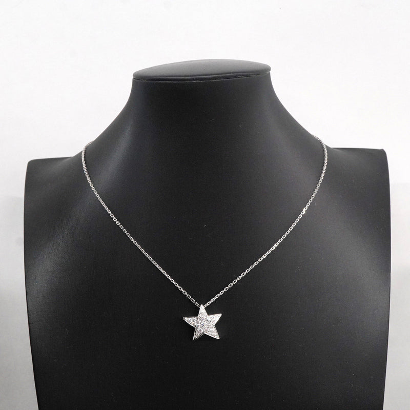 【6jhb0542】シャネル ネックレス コメット 星形 スター ラージ K18WG ホワイトゴールド ダイヤモンド【中古】レディース