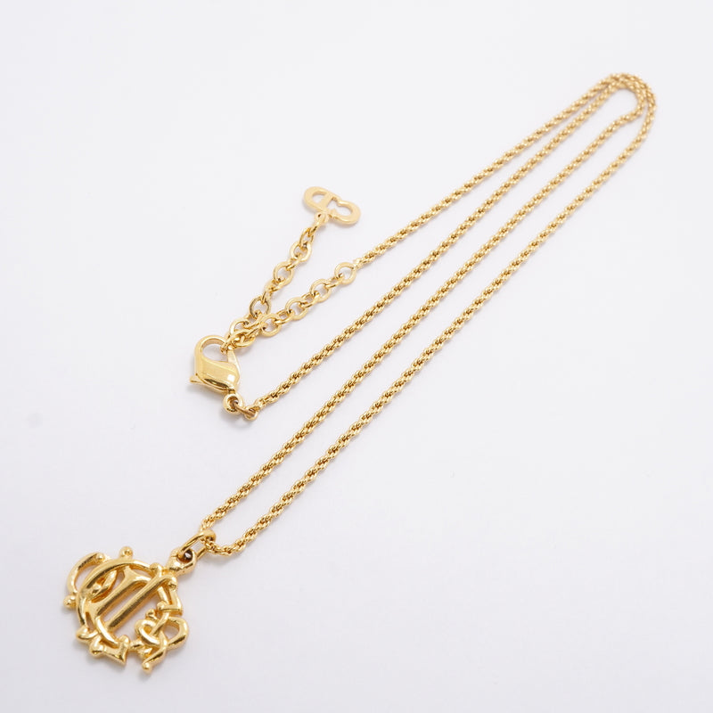 【6jhb0547】クリスチャンディオール ネックレス エンブレム GPメッキ ゴールド【中古】レディース