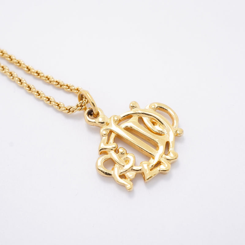 【6jhb0547】クリスチャンディオール ネックレス エンブレム GPメッキ ゴールド【中古】レディース