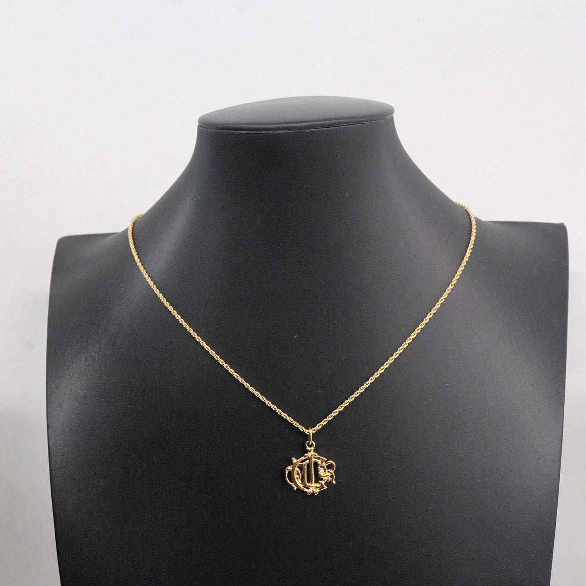 【6jhb0547】クリスチャンディオール ネックレス エンブレム GPメッキ ゴールド【中古】レディース
