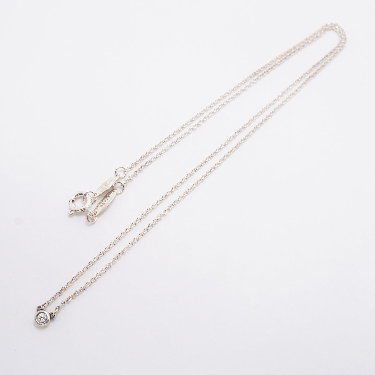 【6jhb0549】ティファニー ネックレス バイザヤード 1PD シルバー925 ダイヤモンド【中古】レディース