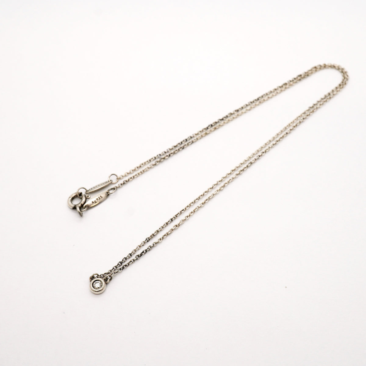 【6jhb0566】ティファニー ネックレス バイザヤード 1PD シルバー925 ダイヤモンド【中古】レディース