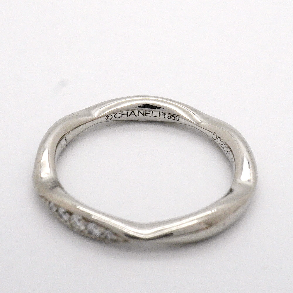 【6jhb0570】シャネル リング カメリア Pt950 プラチナ ダイヤモンド ＃45【中古】レディース