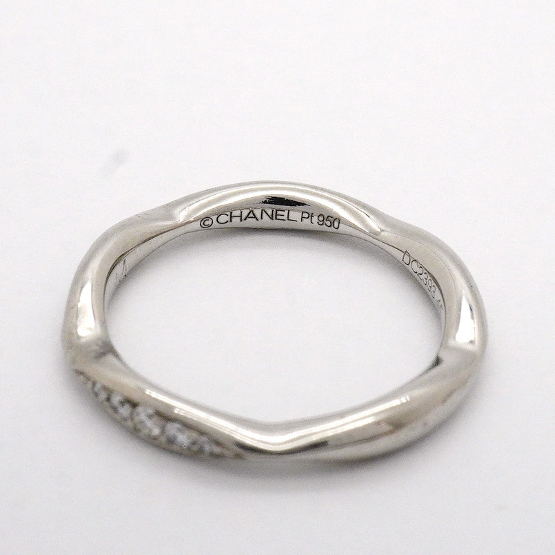 【6jhb0570】シャネル リング カメリア Pt950 プラチナ ダイヤモンド ＃45【中古】レディース