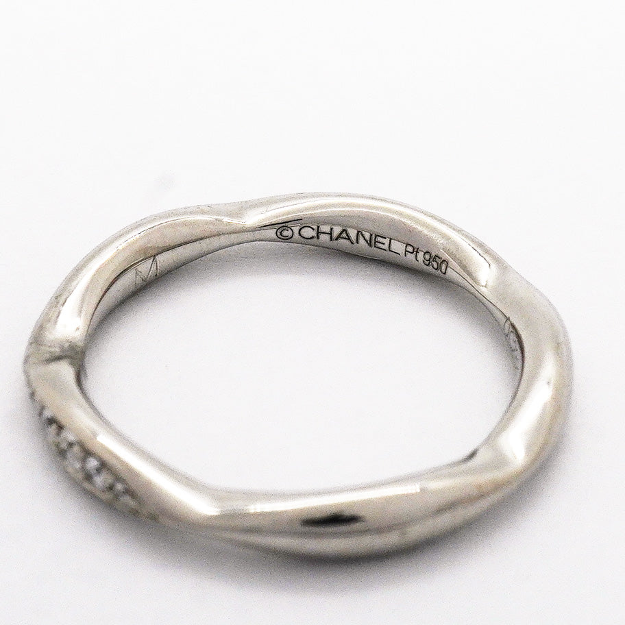 【6jhb0570】シャネル リング カメリア Pt950 プラチナ ダイヤモンド ＃45【中古】レディース