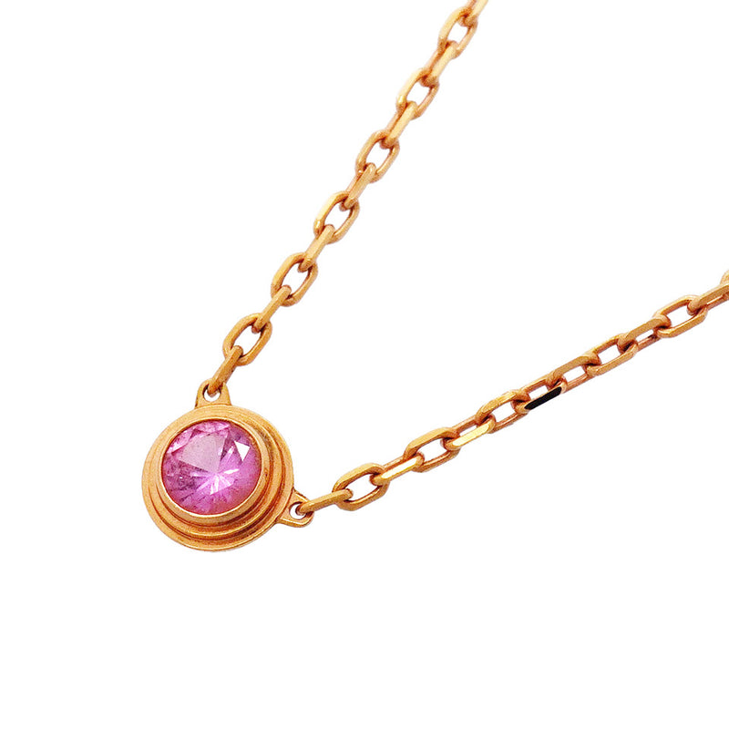 【6jhb0571】カルティエ ネックレス ダムール K18PG ピンクゴールド ピンクサファイア【中古】レディース