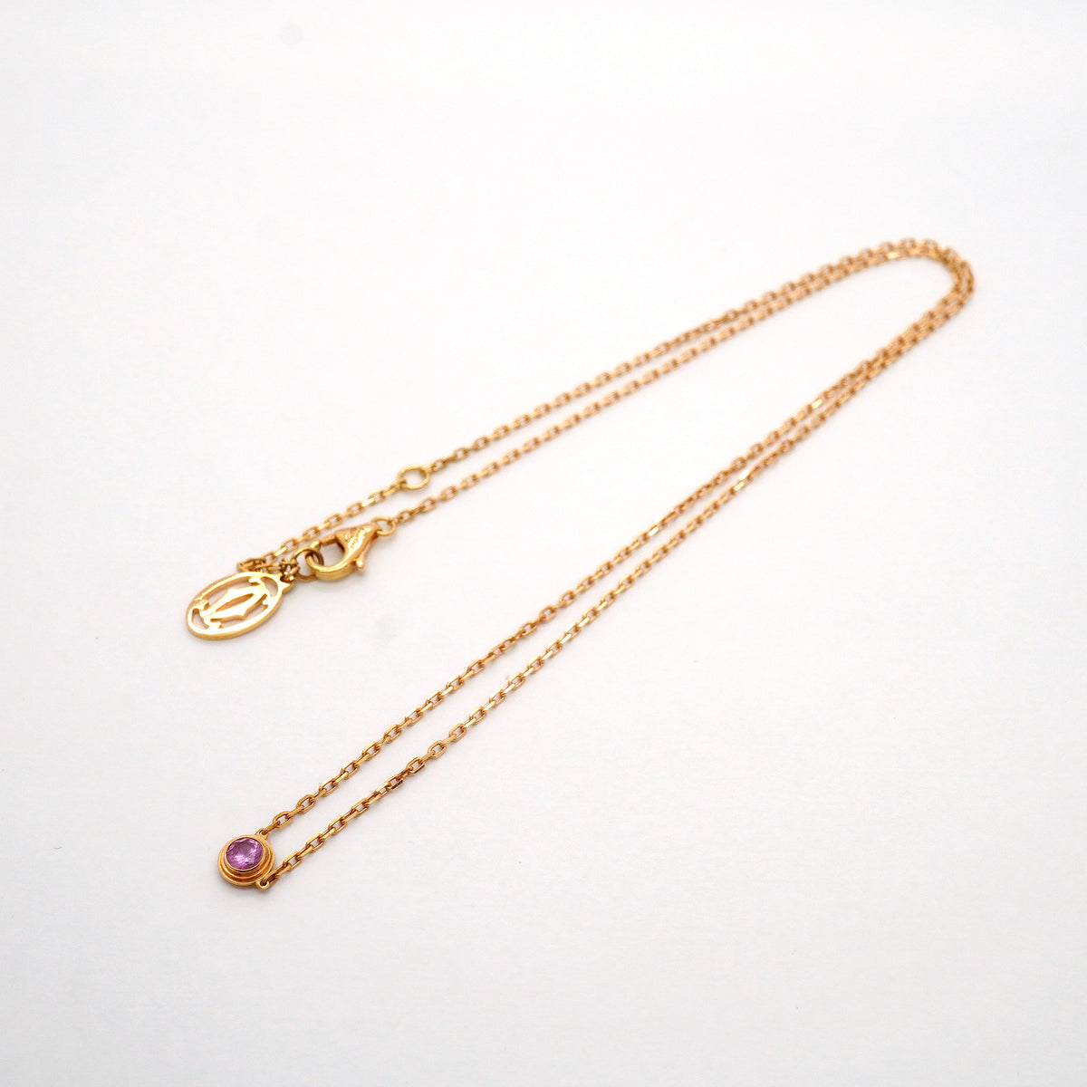 【6jhb0571】カルティエ ネックレス ダムール K18PG ピンクゴールド ピンクサファイア【中古】レディース