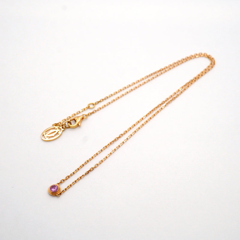【6jhb0571】カルティエ ネックレス ダムール K18PG ピンクゴールド ピンクサファイア【中古】レディース