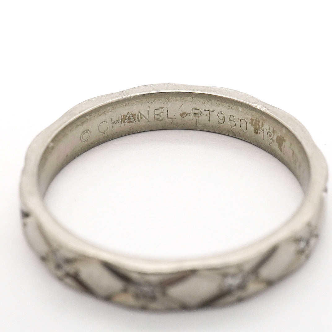 【6jhb0574】シャネル リング マトラッセ フルダイヤ Pt950 プラチナ ダイヤモンド ＃57【中古】メンズ レディース ユニセックス
