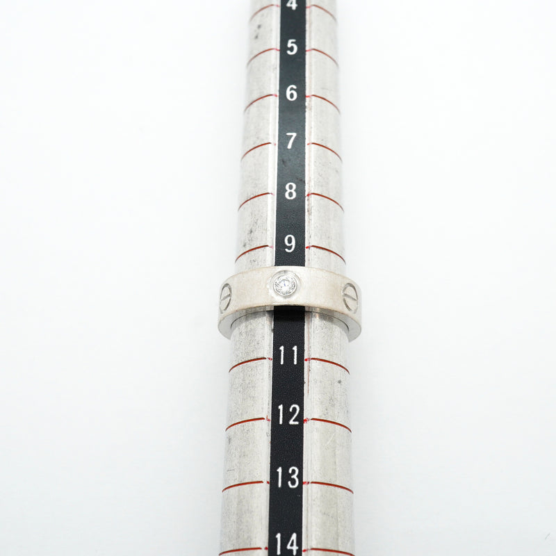 【6jhb0577】カルティエ リング ラブ 3PD K18WG ホワイトゴールド ダイヤモンド ＃50【中古】レディース