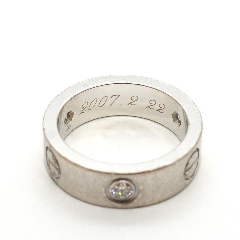 【6jhb0577】カルティエ リング ラブ 3PD K18WG ホワイトゴールド ダイヤモンド ＃50【中古】レディース