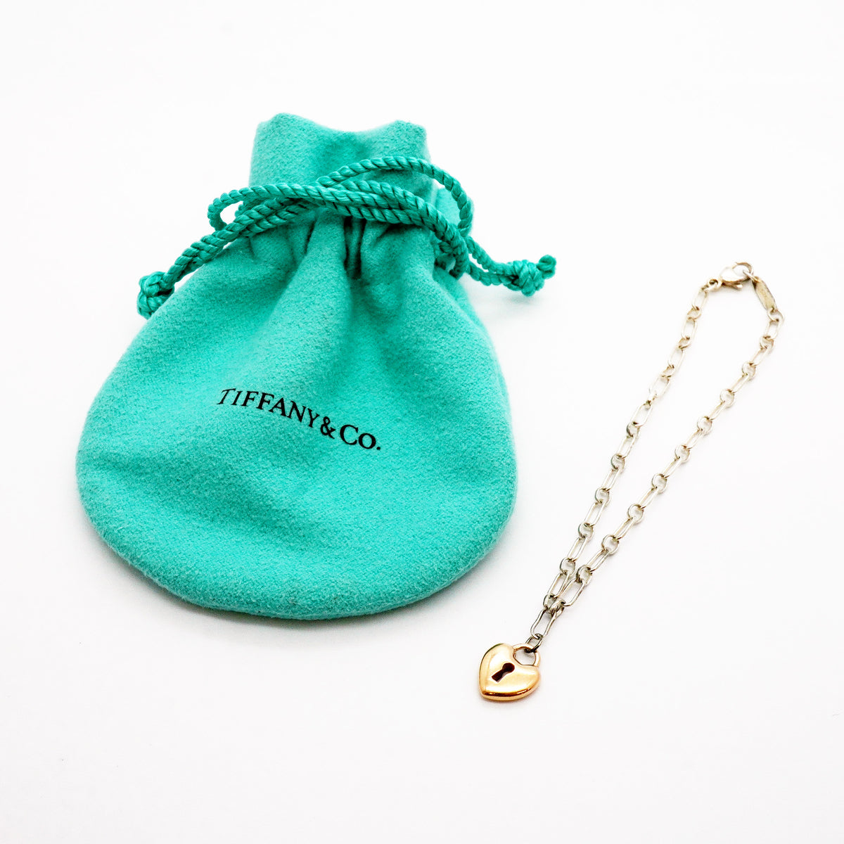 【6jhb0578】ティファニー ブレスレット ハートロック K18PG ピンクゴールド シルバー925【中古】レディース