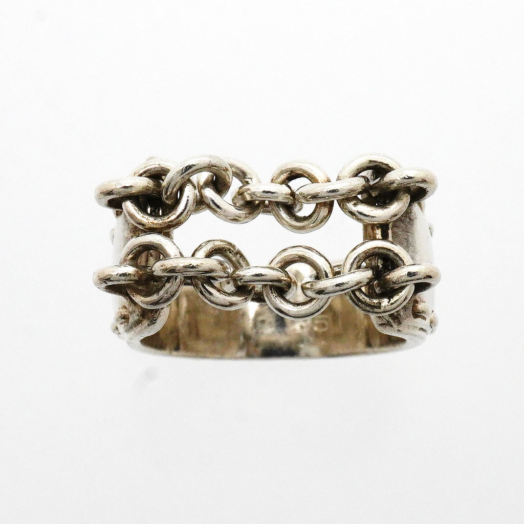 【6jhb0590】エルメス リング メキシコ/チェーン シルバー925 ＃53【中古】レディース