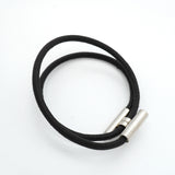 【6jhb0596】エルメス ブレスレット トゥルニ メタル レザー シルバー ブラック【中古】レディース