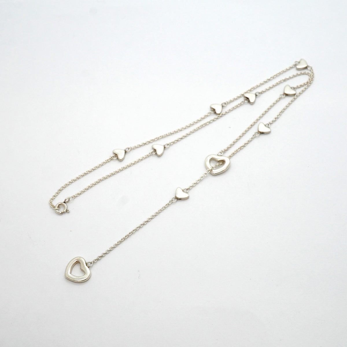 【6jhb0604】ティファニー ネックレス ハートリンク/ラリアット シルバー925【中古】レディース