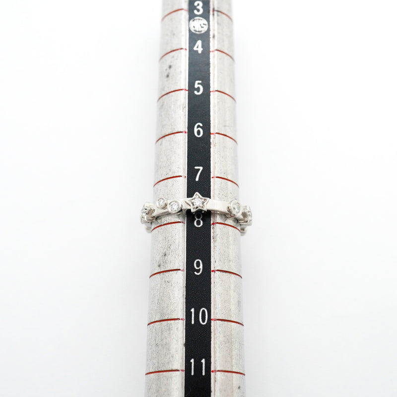 【6jhb0607】シャネル リング コメット/ダムール 星形 スター Pt950 プラチナ ダイヤモンド ＃48【中古】レディース