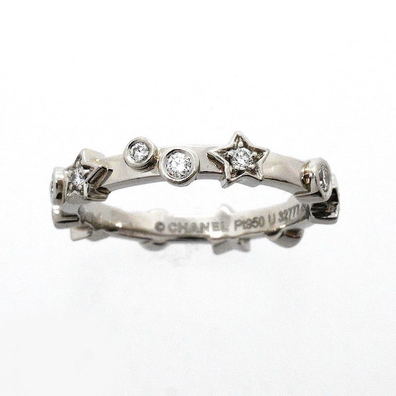 【6jhb0607】シャネル リング コメット/ダムール 星形 スター Pt950 プラチナ ダイヤモンド ＃48【中古】レディース