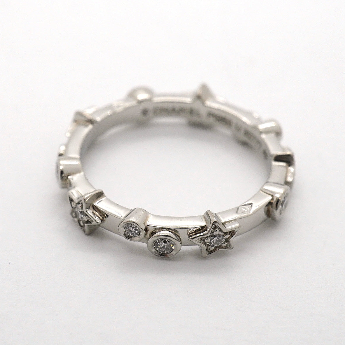 【6jhb0607】シャネル リング コメット/ダムール 星形 スター Pt950 プラチナ ダイヤモンド ＃48【中古】レディース