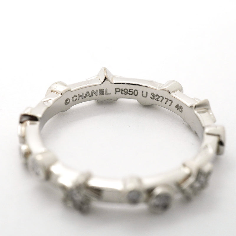 【6jhb0607】シャネル リング コメット/ダムール 星形 スター Pt950 プラチナ ダイヤモンド ＃48【中古】レディース