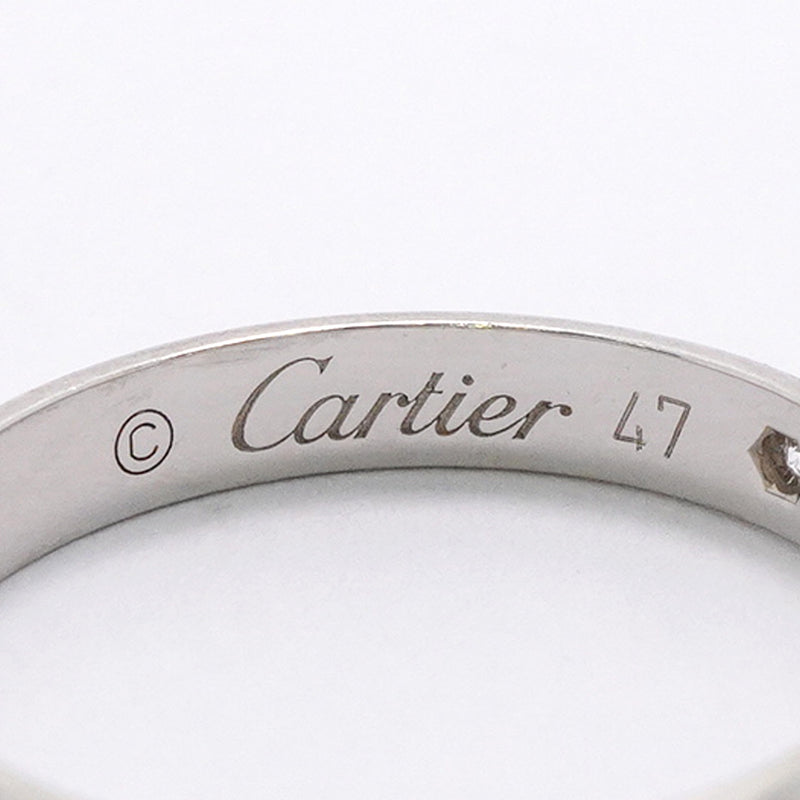 【6jhb0613】カルティエ リング クラシック 1PD Pt950 プラチナ ダイヤモンド ＃47【中古】レディース