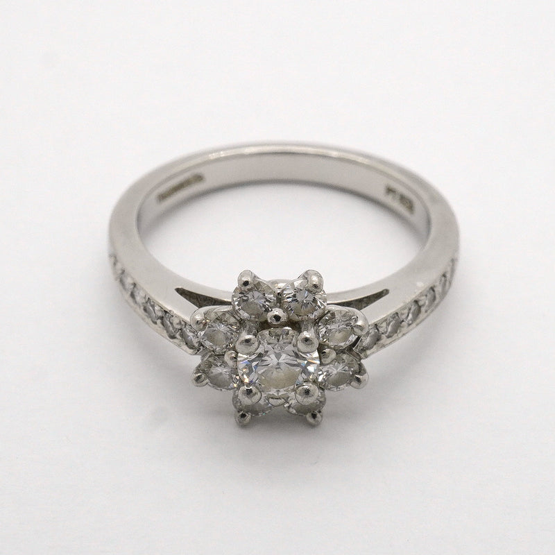 【6jhb0626】ティファニー リング フローラ Pt950 プラチナ ダイヤモンド 8号【中古】レディース