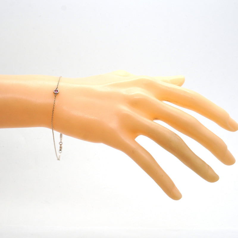 【6jhb0631】ティファニー ブレスレット バイザヤード シルバー925 ピンクサファイア【中古】レディース