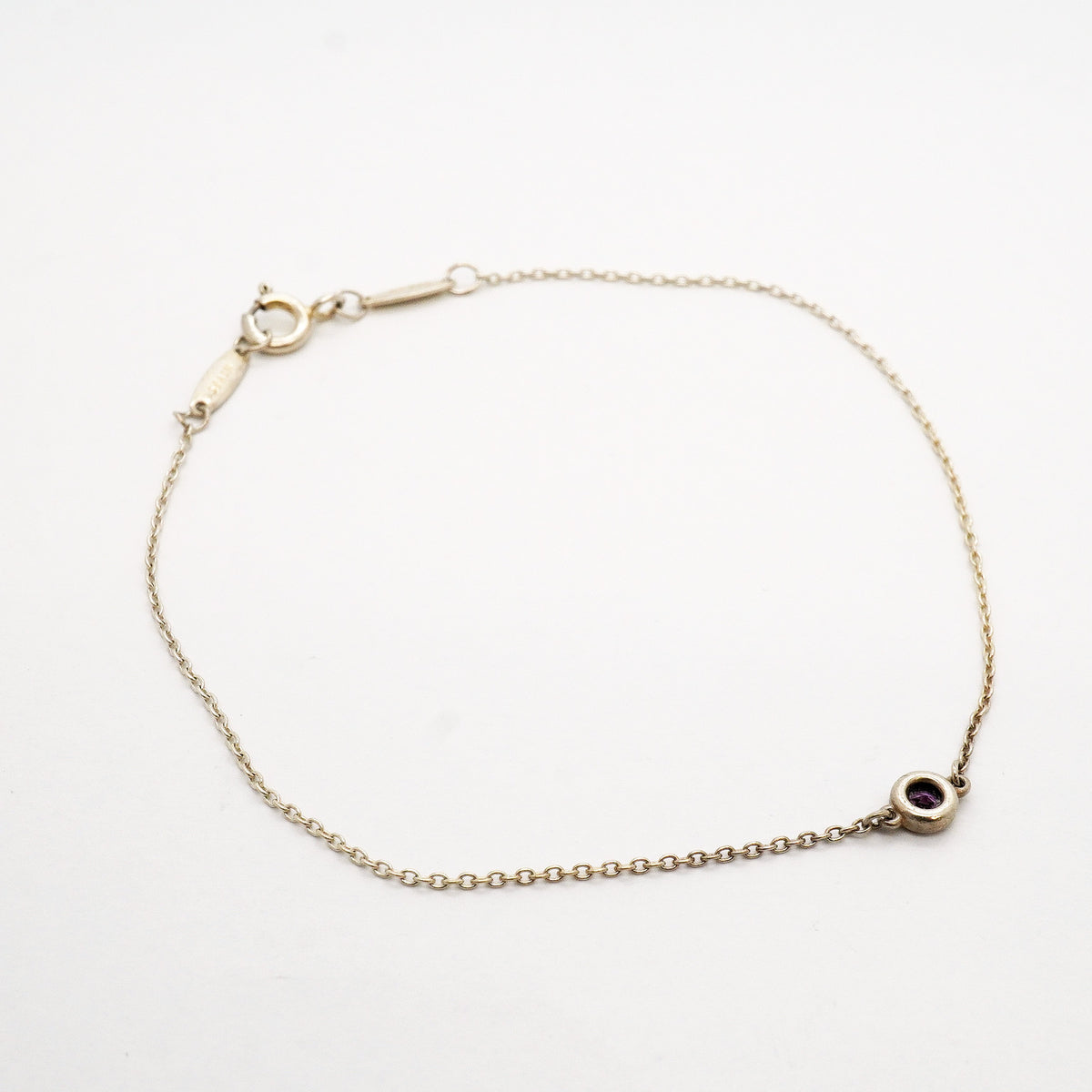 【6jhb0631】ティファニー ブレスレット バイザヤード シルバー925 ピンクサファイア【中古】レディース
