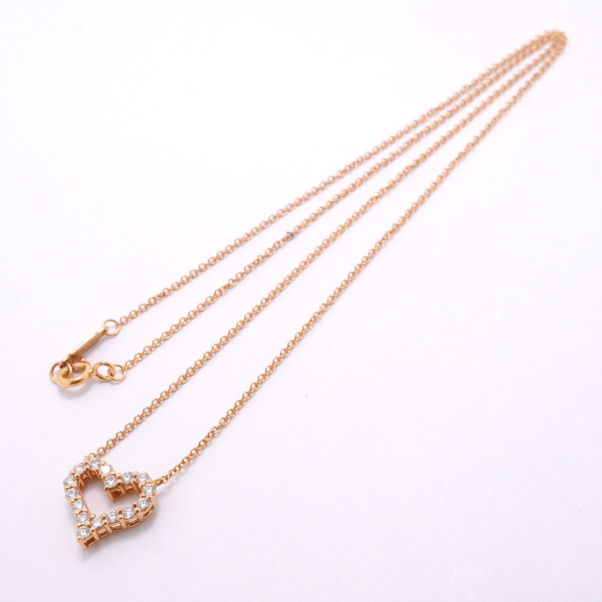 【6jhb0634】ティファニー ネックレス センチメンタルハート K18PG ピンクゴールド ダイヤモンド【中古】レディース