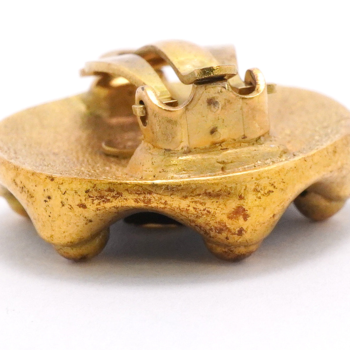 【6jhb0637】シャネル イヤリング ヴィンテージ ココマーク 丸型 サークル GPメッキ ゴールド ブラック【中古】レディース
