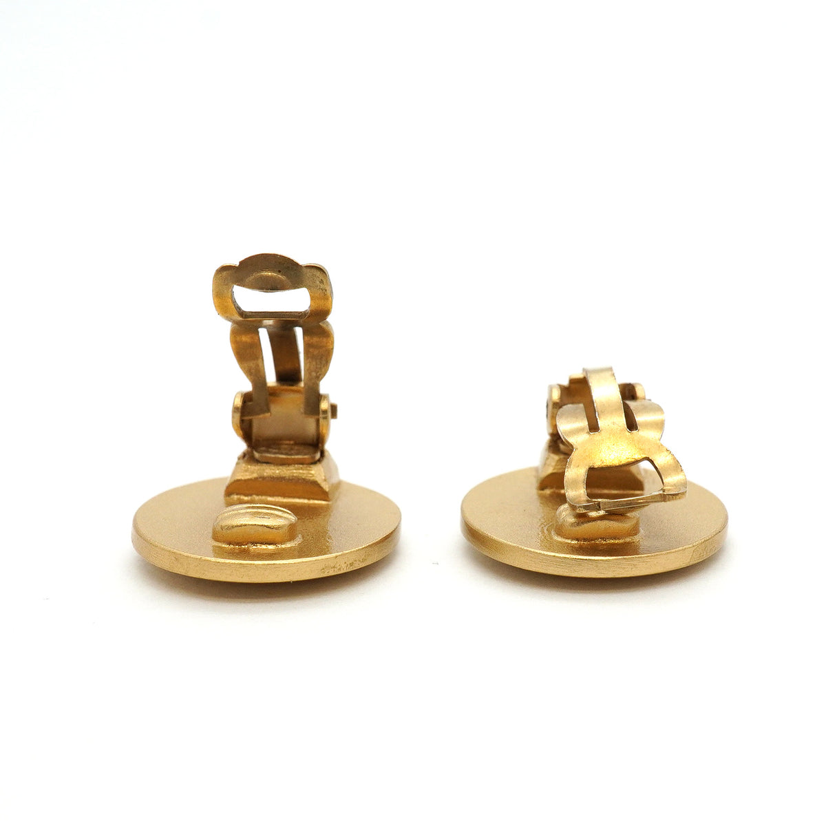【6jhb0650】シャネル イヤリング ココマーク 丸型 サークル GPメッキ カラーストーン ゴールド レッド【中古】レディース