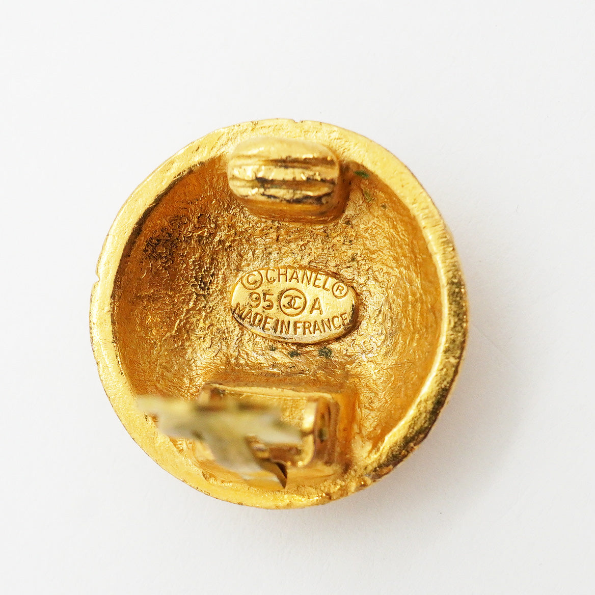 【6jhb0660】シャネル イヤリング ヴィンテージ ココマーク 丸型 サークル GPメッキ ゴールド【中古】レディース