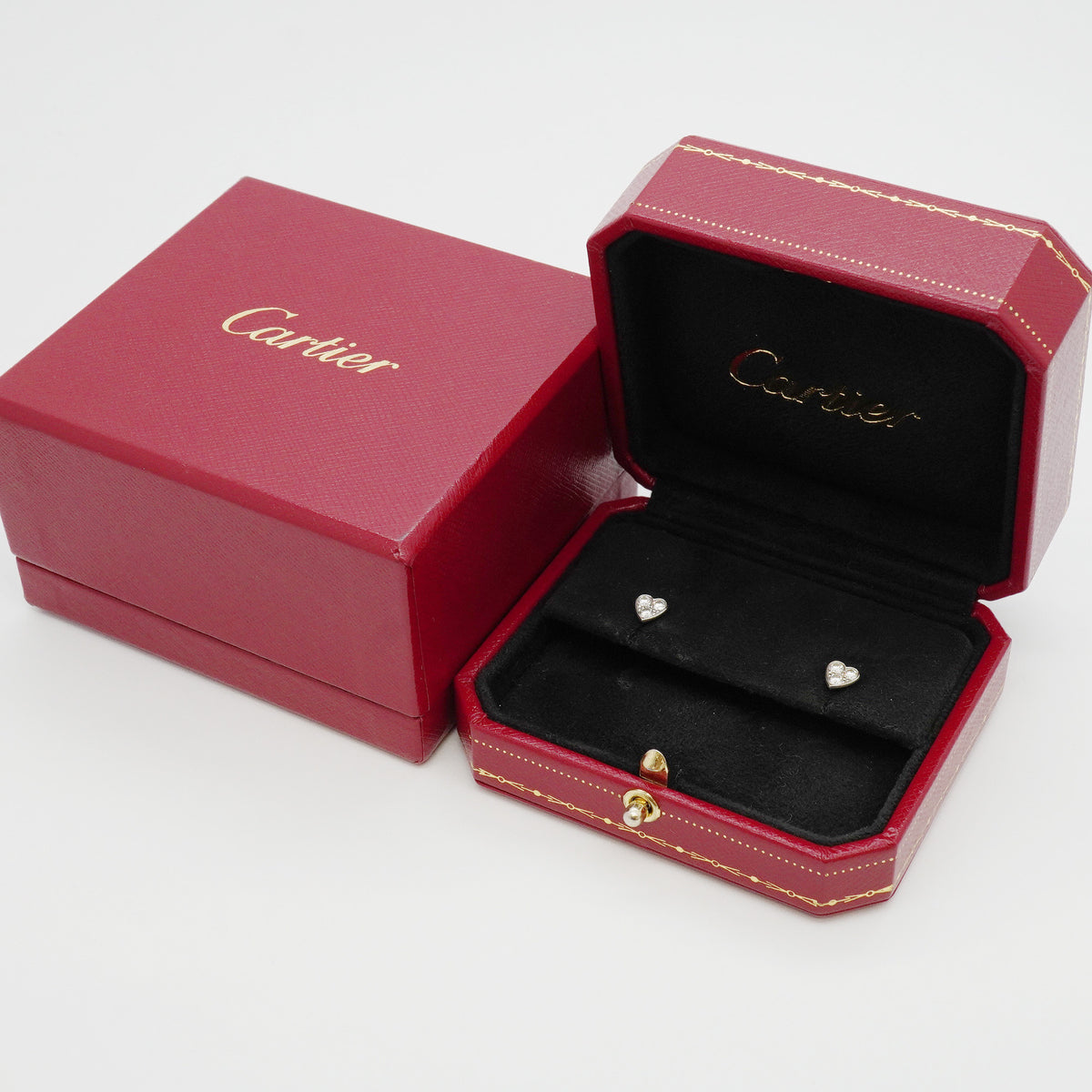 【6jhb0662】カルティエ ピアス ミニハート K18WG ホワイトゴールド ダイヤモンド【中古】レディース