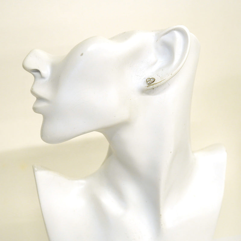 【6jhb0662】カルティエ ピアス ミニハート K18WG ホワイトゴールド ダイヤモンド【中古】レディース