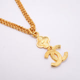 【6jhb0665】シャネル ネックレス ヴィンテージ ココマーク シャネルロゴ GPメッキ ゴールド【中古】レディース
