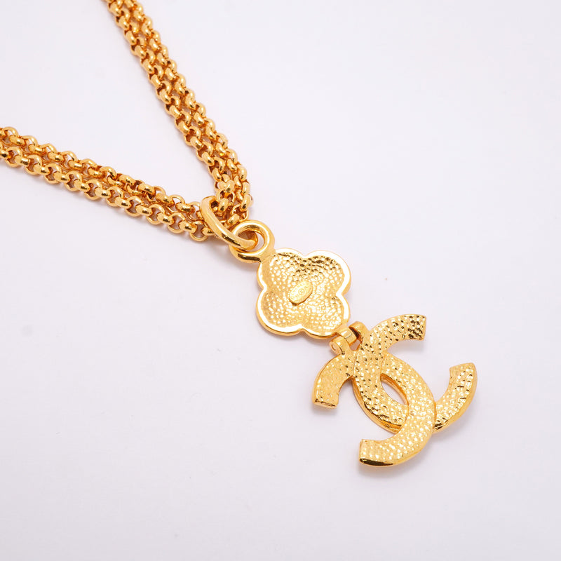 【6jhb0665】シャネル ネックレス ヴィンテージ ココマーク シャネルロゴ GPメッキ ゴールド【中古】レディース