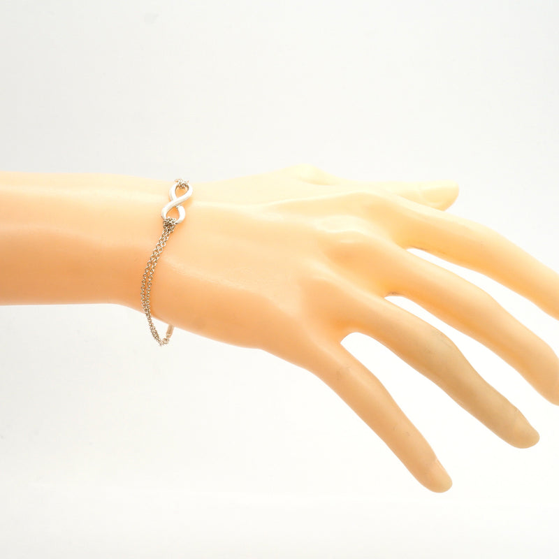 【6jhb0668】ティファニー ブレスレット インフィニティ ダブルチェーン シルバー925【中古】レディース