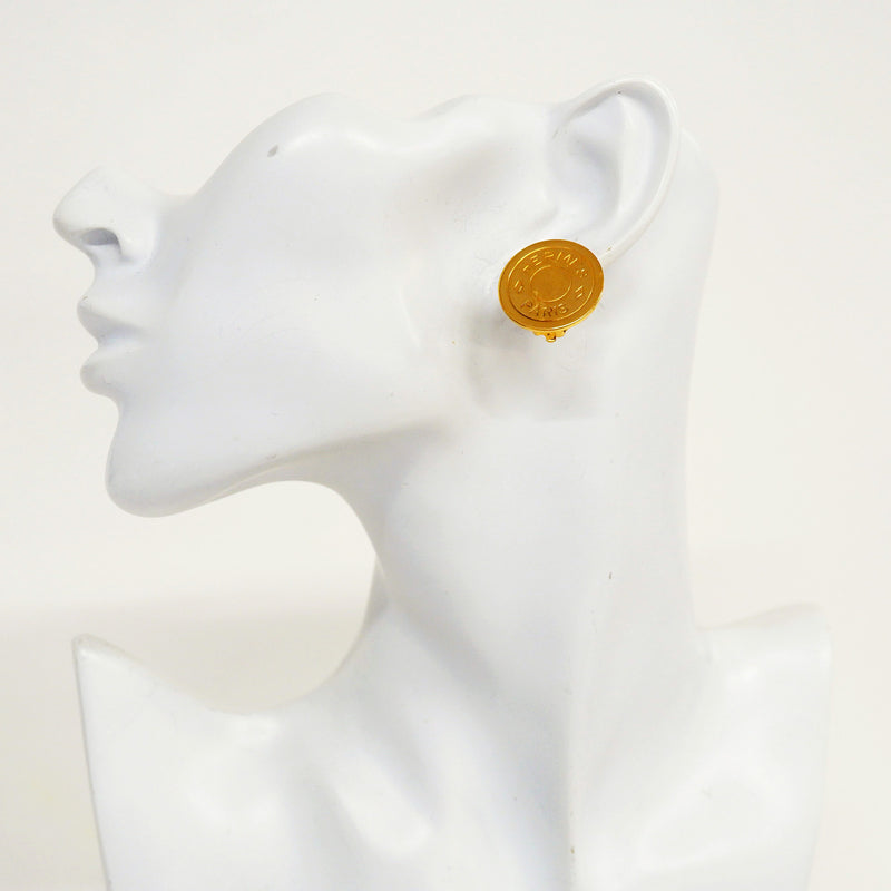【6jhb0676】エルメス イヤリング セリエ GPメッキ ゴールド【中古】レディース