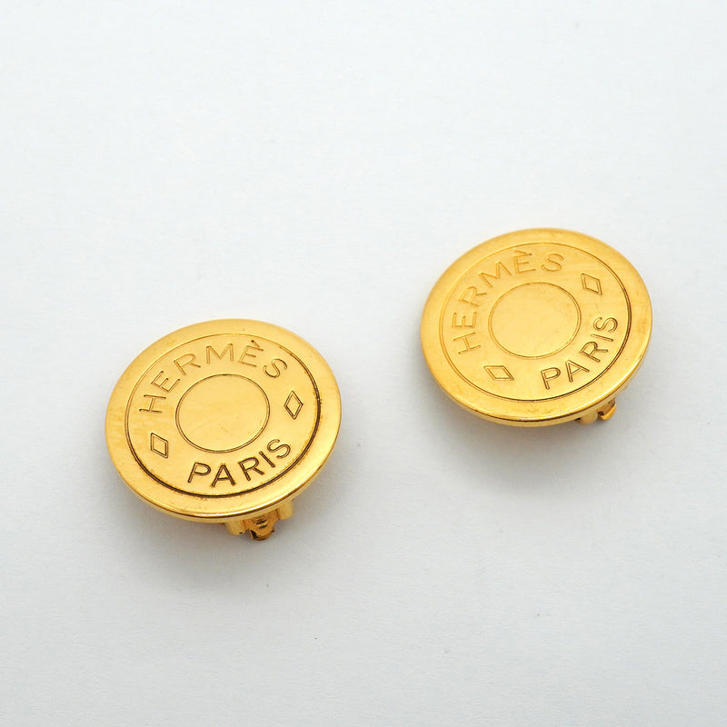 【6jhb0676】エルメス イヤリング セリエ GPメッキ ゴールド【中古】レディース