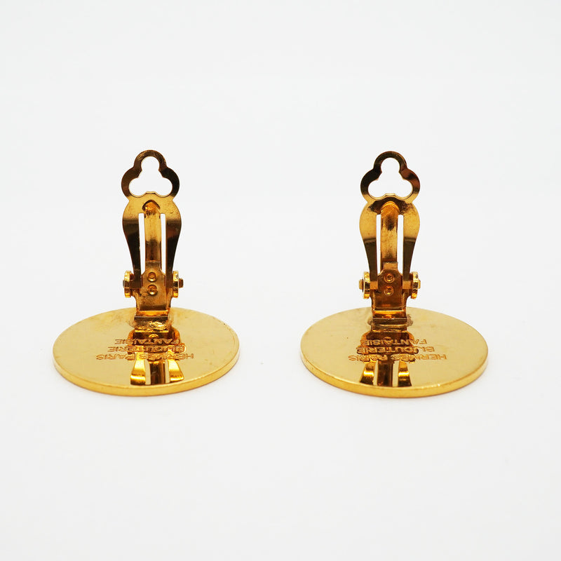 【6jhb0676】エルメス イヤリング セリエ GPメッキ ゴールド【中古】レディース
