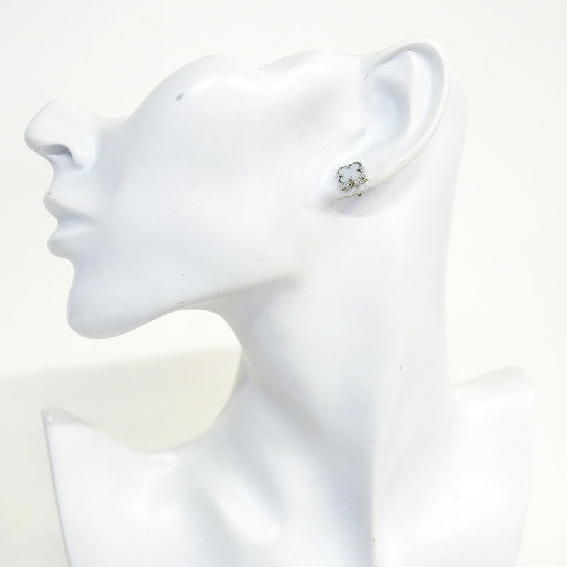 【6jhb0678】ヴァンクリーフ＆アーペル ピアス スウィート アルハンブラ K18WG ホワイトゴールド マザーオブパール【中古】レディース